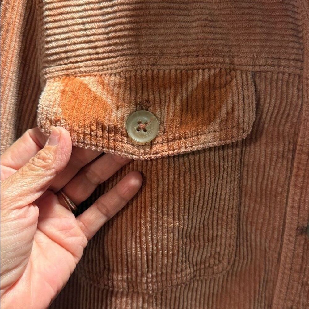 FREE PEOPLE LARGE Women's Corduroy Jacket - ORANGE (salmon) - Picture 4 of 12